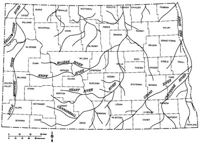 Pre-glacial rivers of North Dakota