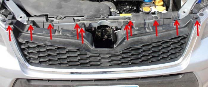 Image of 2014+ Subaru Forester Body Clip Locations for front grille
